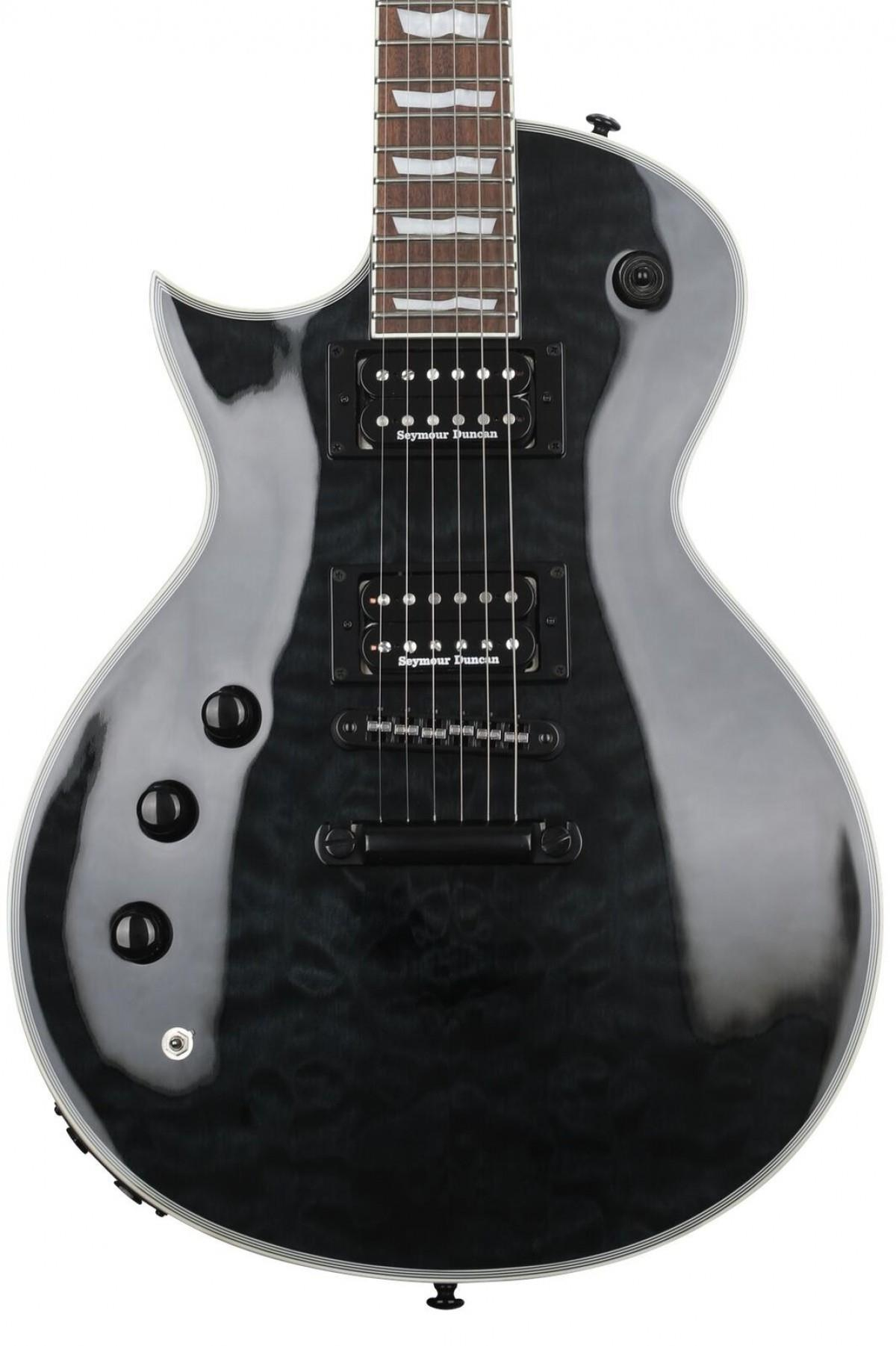 ESP LTD EC-1000 Piezo Quilted Maple Top See Thru Black Solak Elektro Gitar