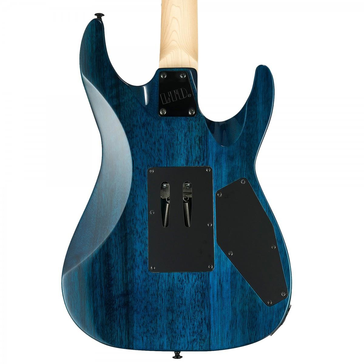 ESP LTD MH-203QM Elektro Gitar See Thru Blue - Solak
