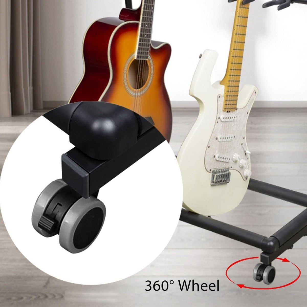 FEDERAL Tekerlekli Yatay Beşli Gitar Standı