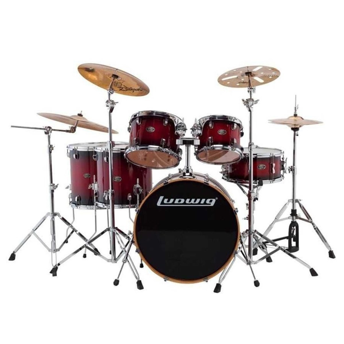 Ludwig Evolution Maple (Red Burst Shell) Bateri Seti