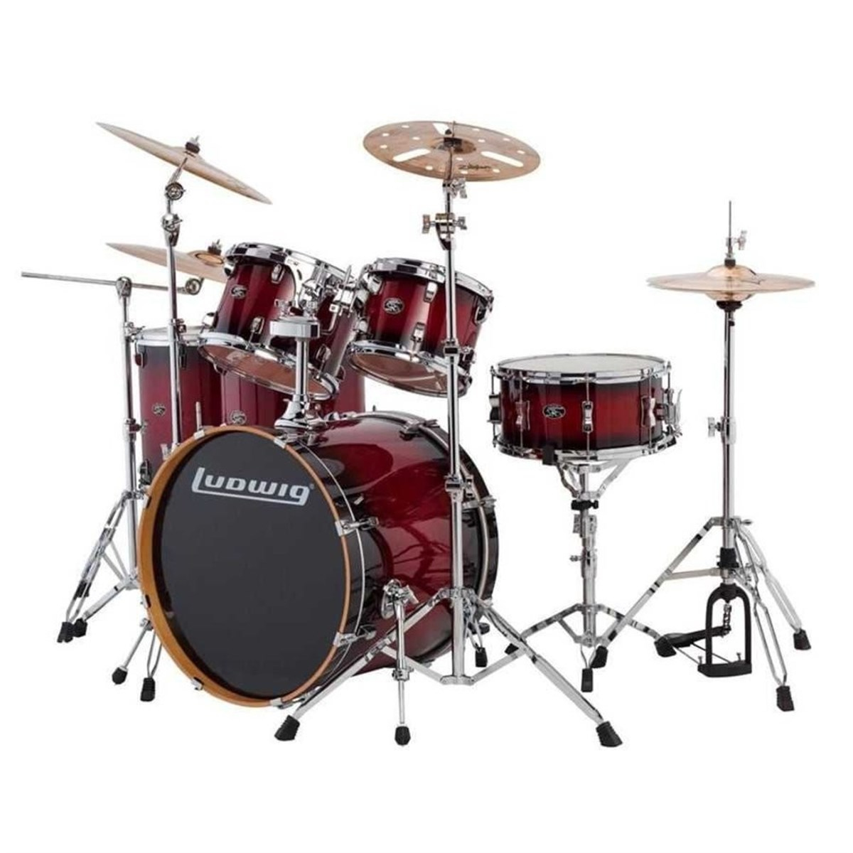 Ludwig Evolution Maple (Red Burst Shell) Bateri Seti