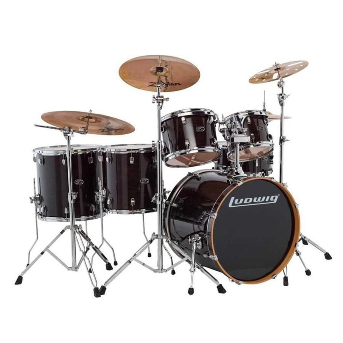 Ludwig Evolution Maple (Trans Black Shell) Bateri Seti