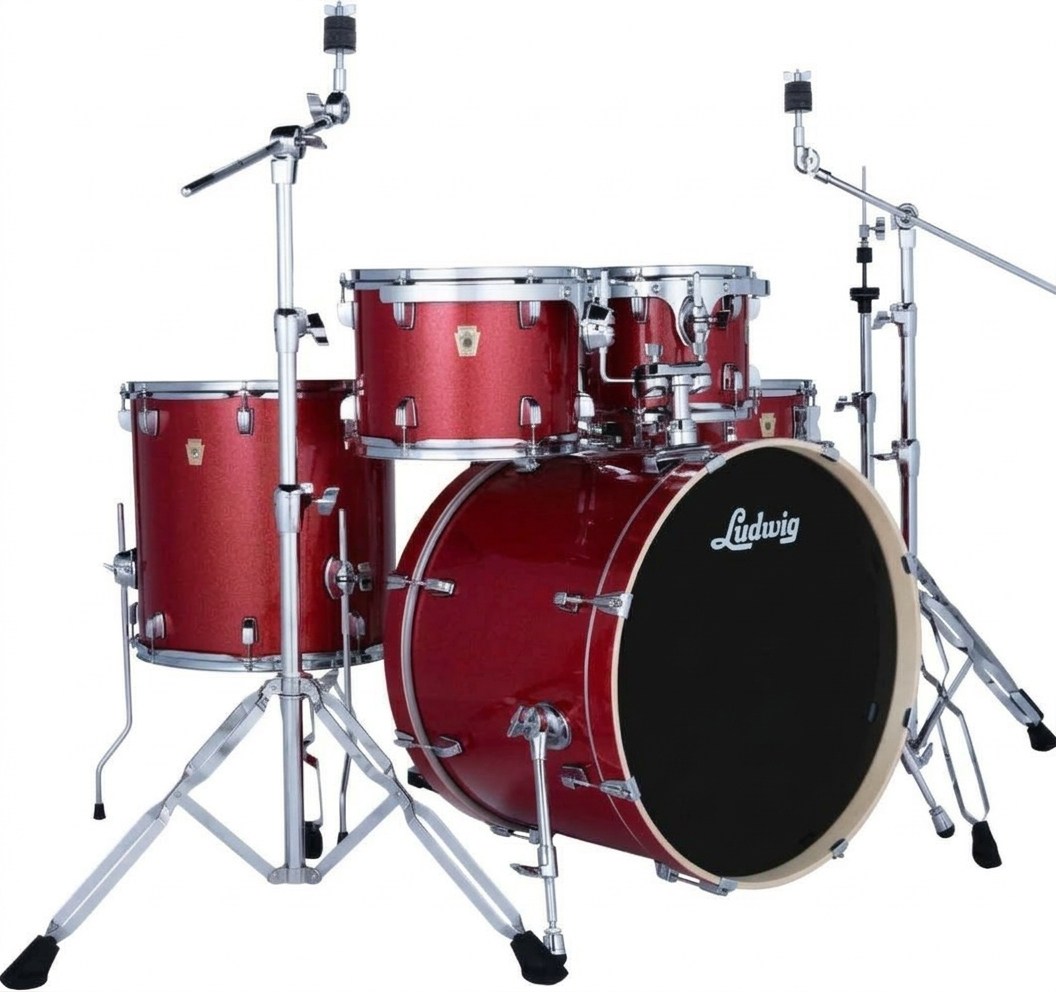 Ludwig LE5200C2 Evolution Crimson Sparkle Akustik Davul Seti