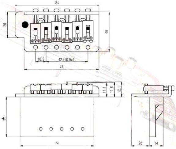 S.I.C BS006ECR Elektro Gitar Tremolo Köprü Seti Krom