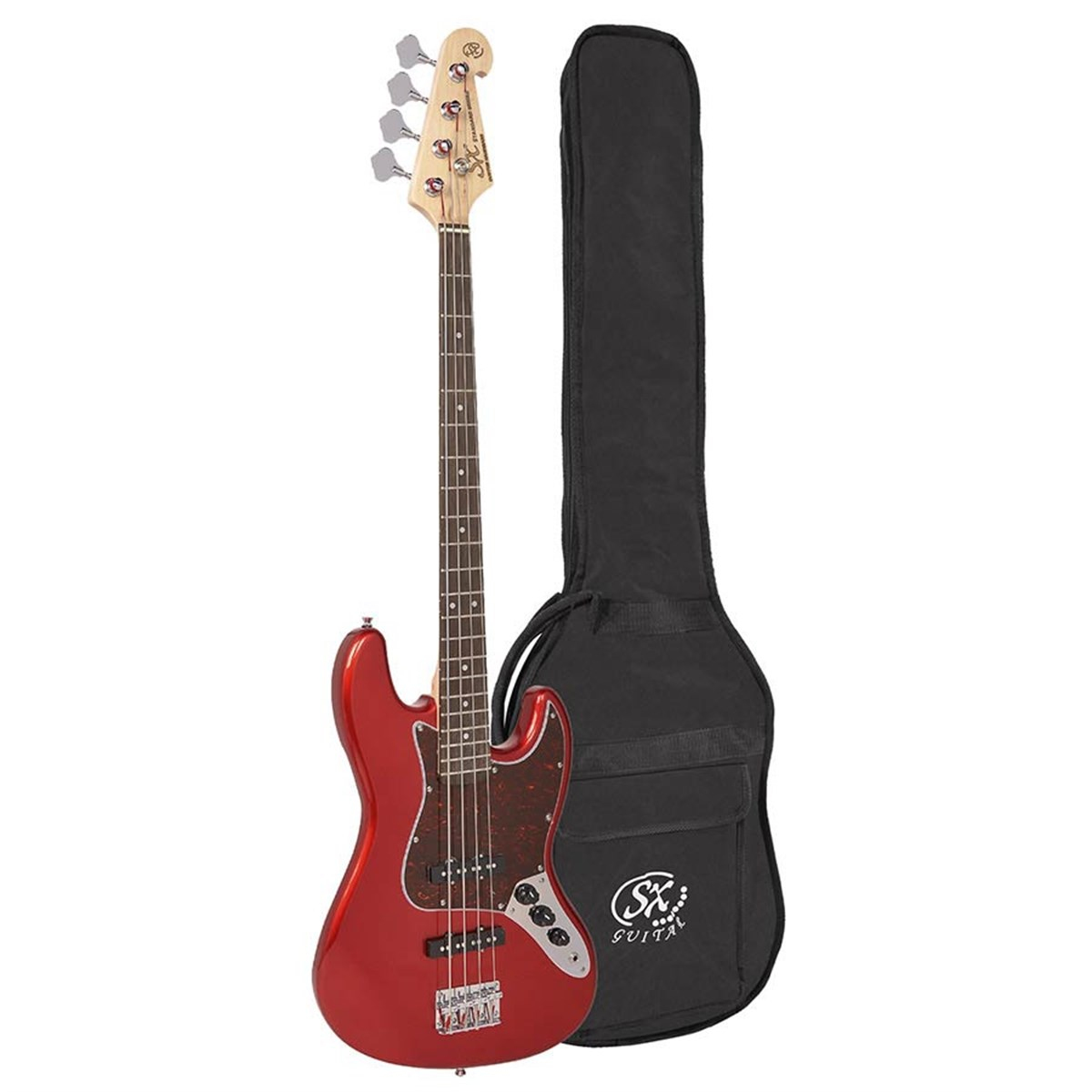 SX BD1-CAR 4 Telli Bas Gitar (Candy Apple Red)