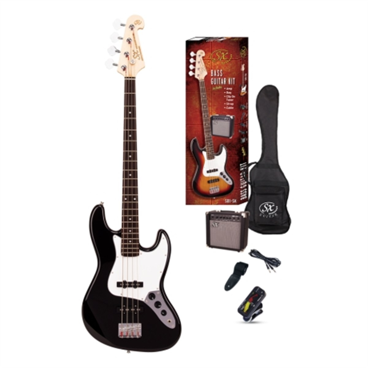 SX SB1-SK-BK Bas Gitar Seti