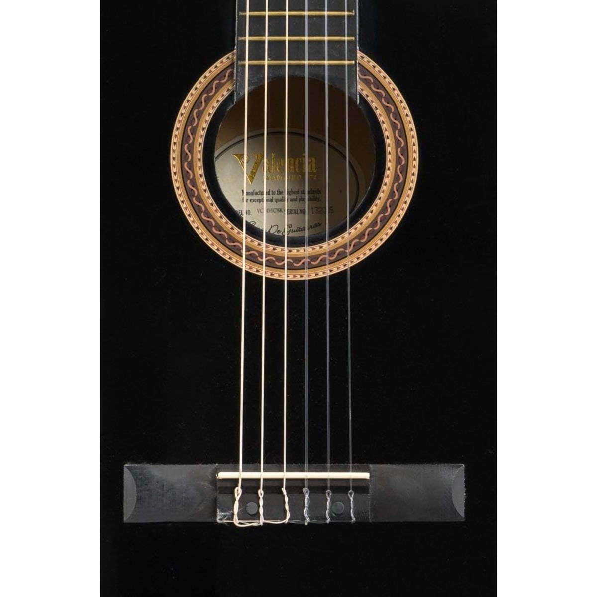 Valencia VC104TCVTBK 4/4 Elektro Klasik Gitar Siyah Sap Çelikli