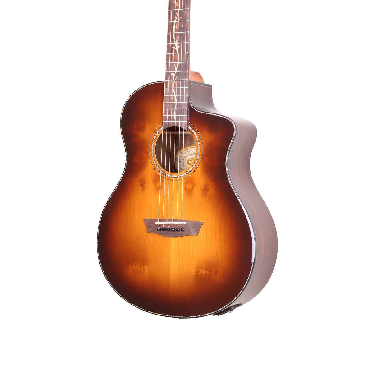 Washburn BTV-BLKBCE Bella Tono Vite Black Burl Elektro Akustik Gitar