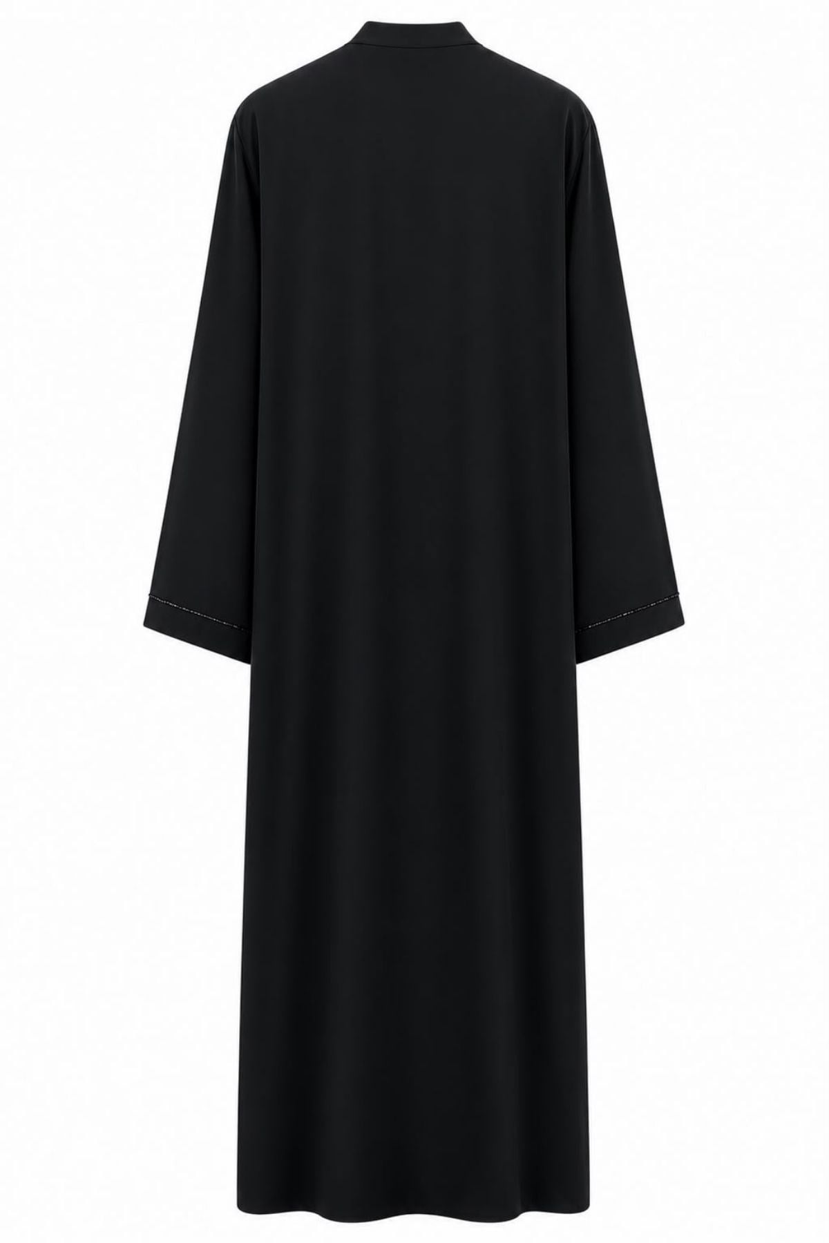 Dubai İpeği Özel Kasnak İşlemeli Ferace / Abaya