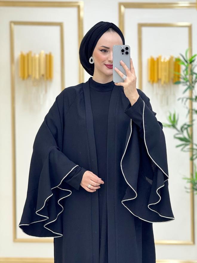 Eflin Volan Kollu Abaya Siyah