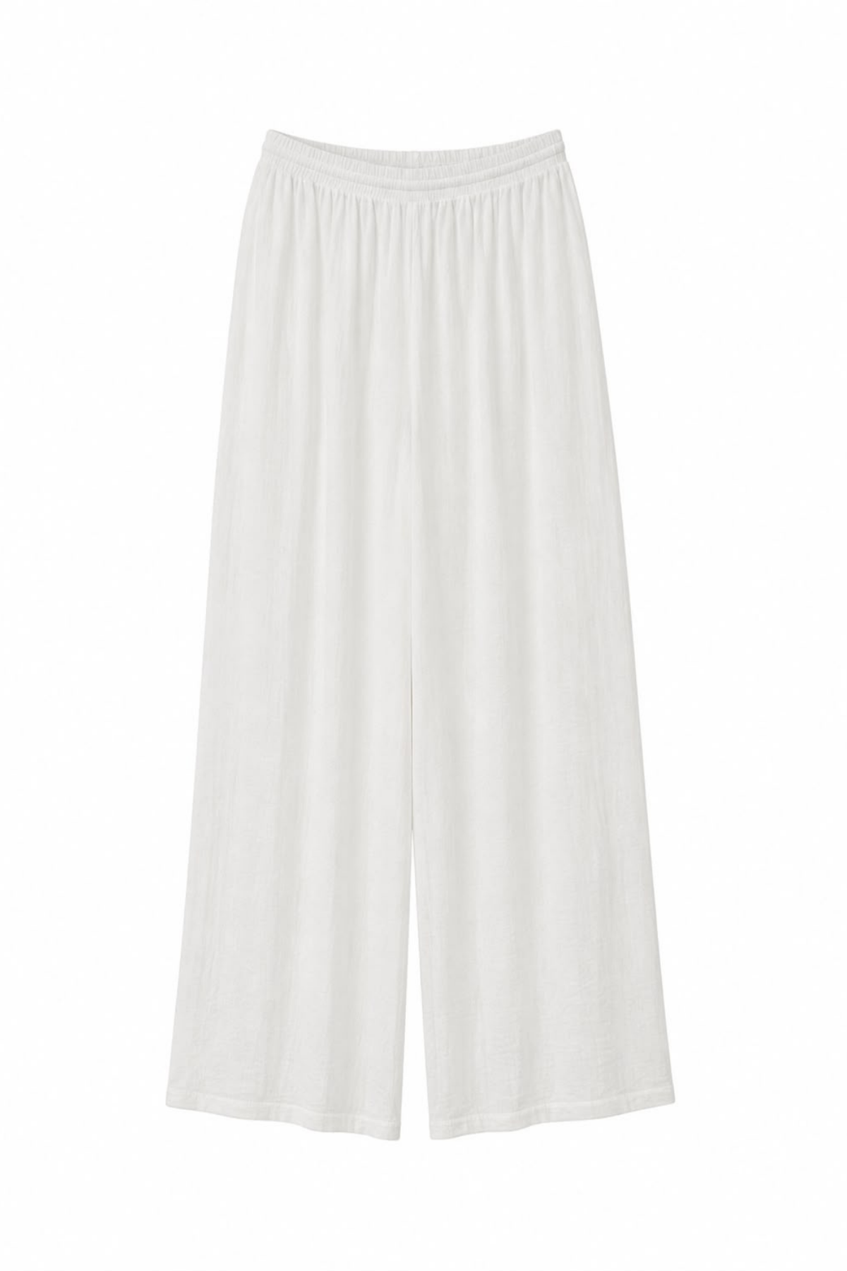 Ekru Beli Lastikli Bol Paça Pantolon