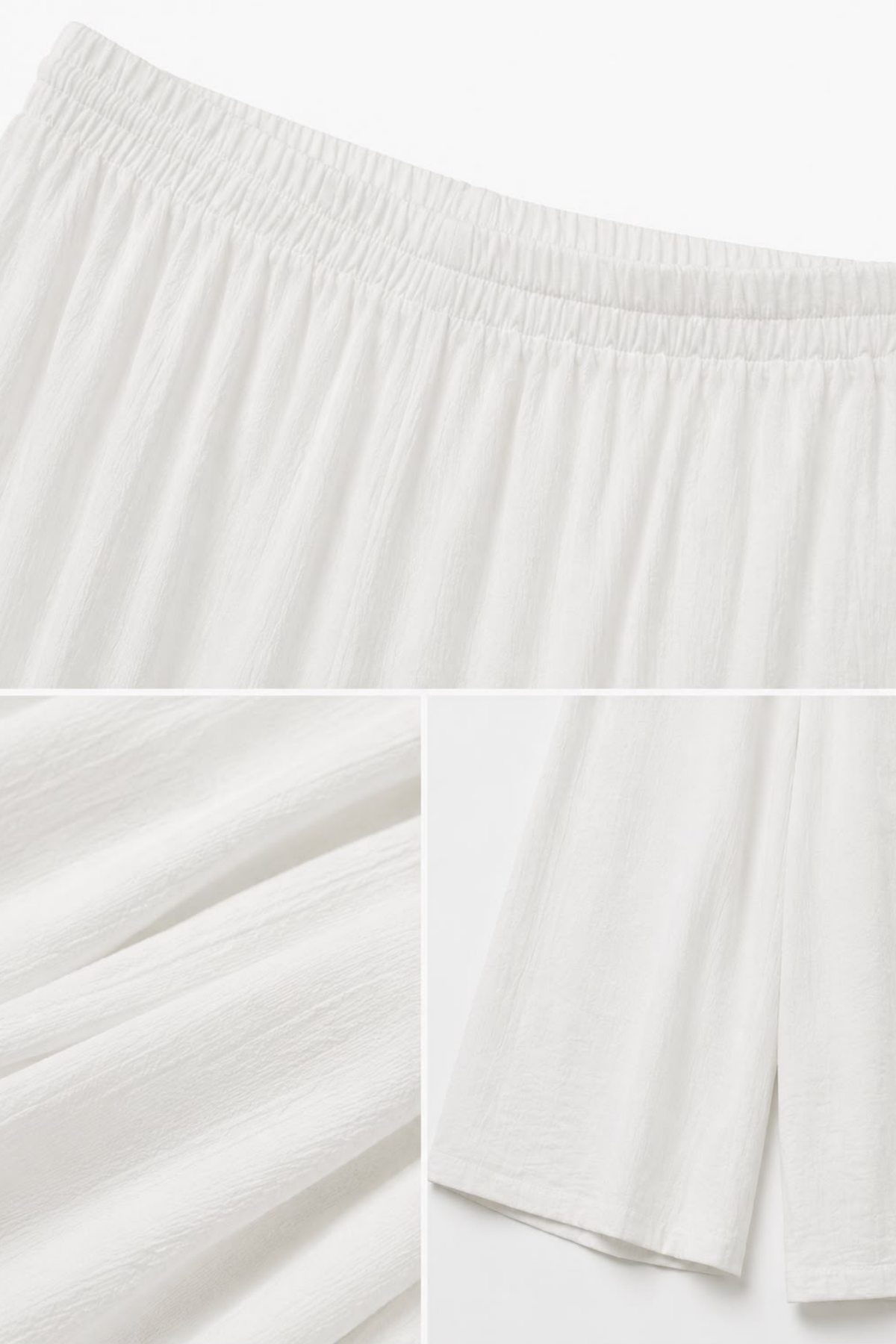 Ekru Beli Lastikli Bol Paça Pantolon