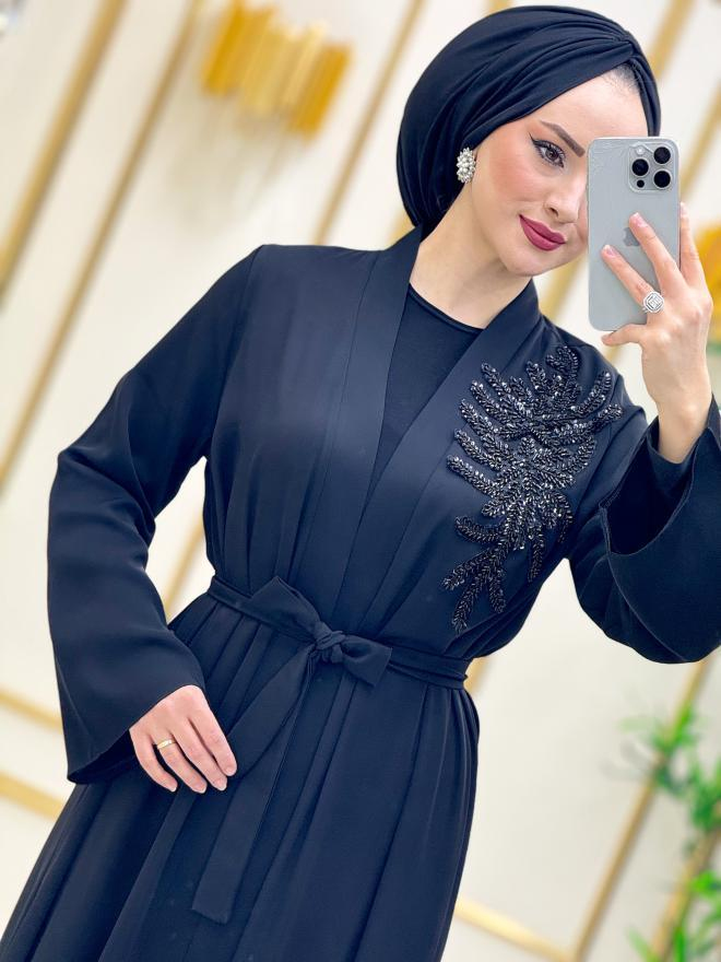 EL İŞLEMELİ ABAYA TAKIM 