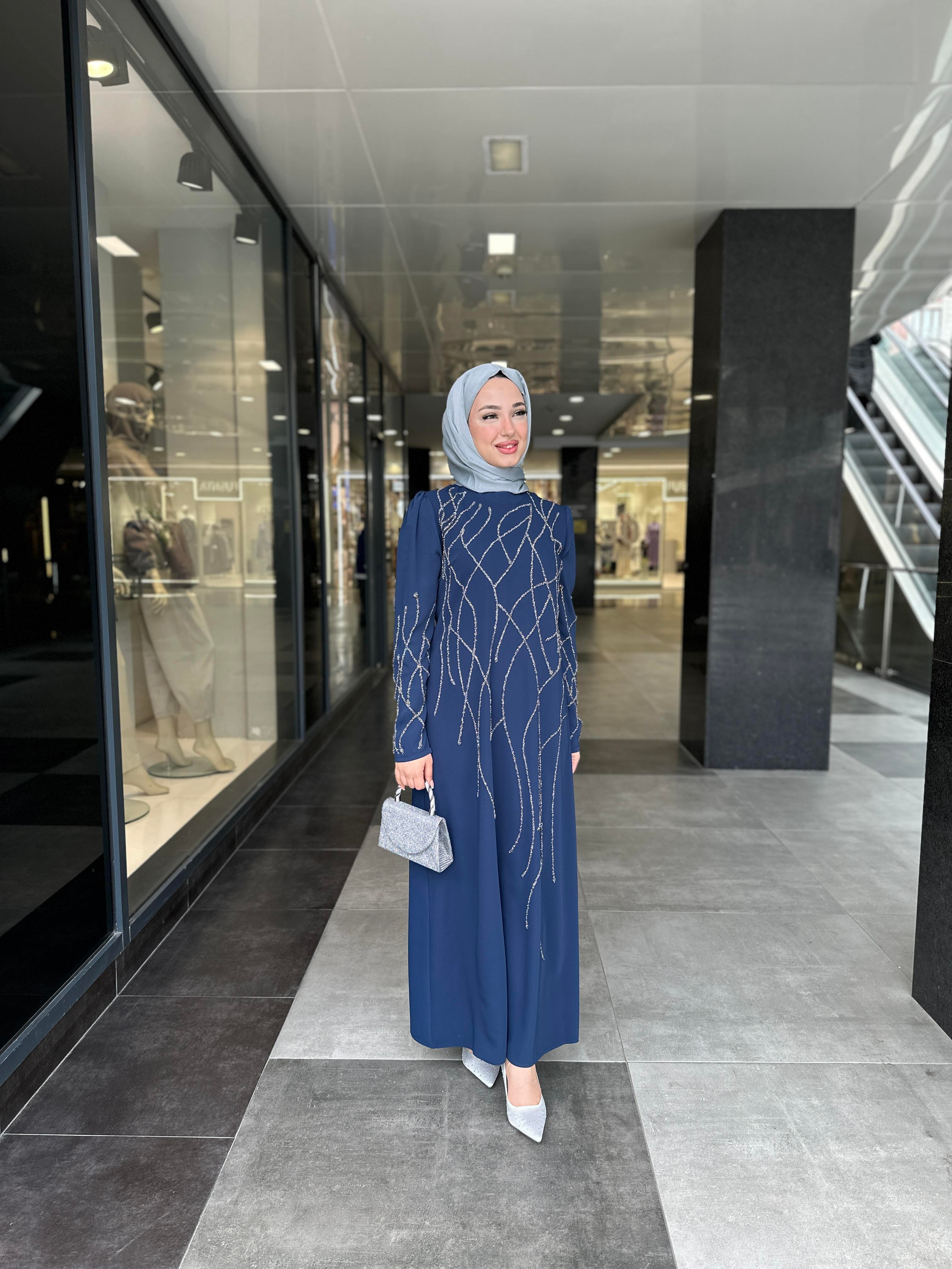 HERCAİ ELBİSE PETROL MAVİSİ
