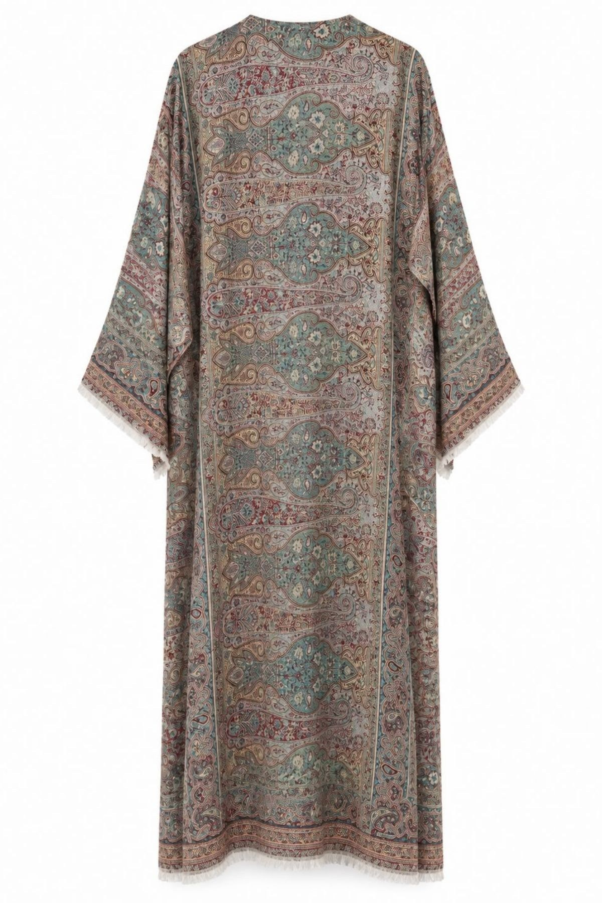 İnce Taş İşlemeli Çok Renkli Abaya