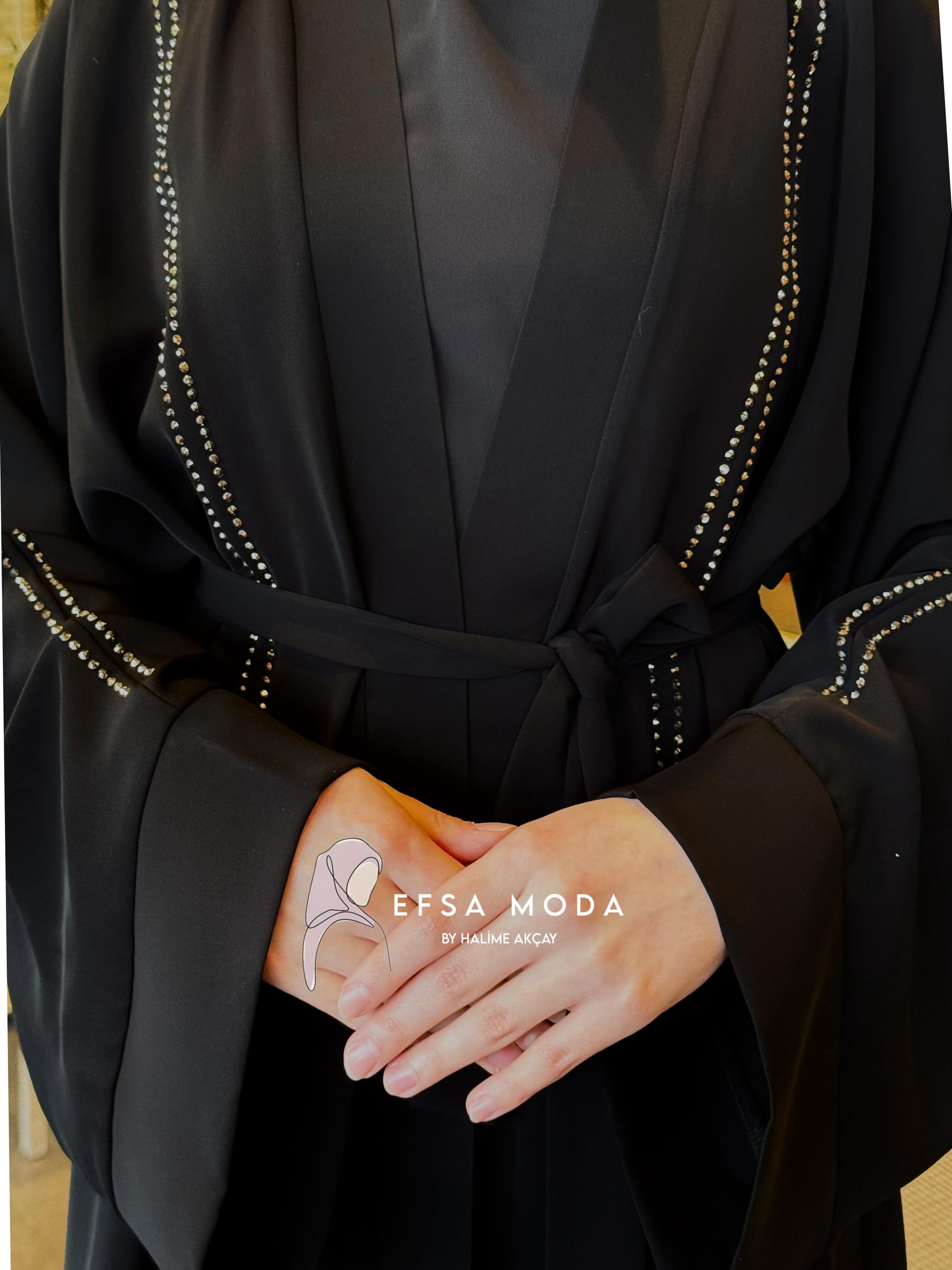 IŞILTI ŞERİT ABAYA