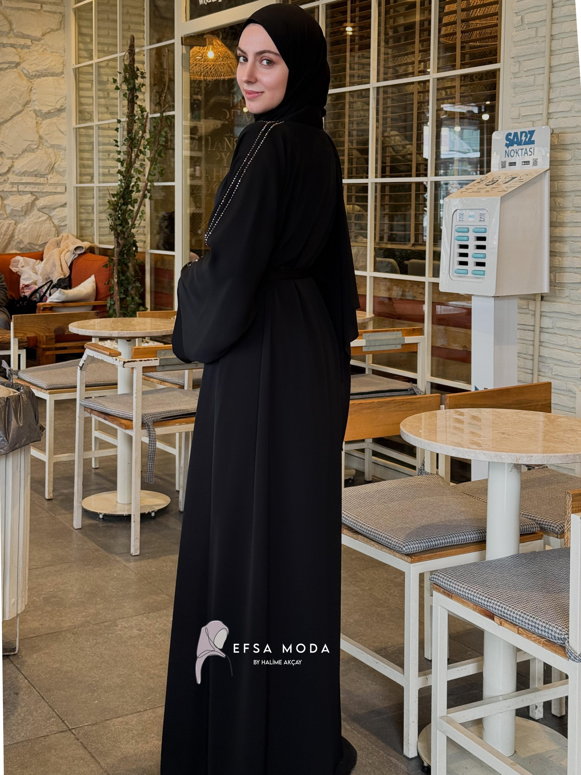 IŞILTI ŞERİT ABAYA