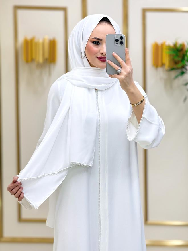 KESME BOCUKLU ŞAL TAKIM BEYAZ