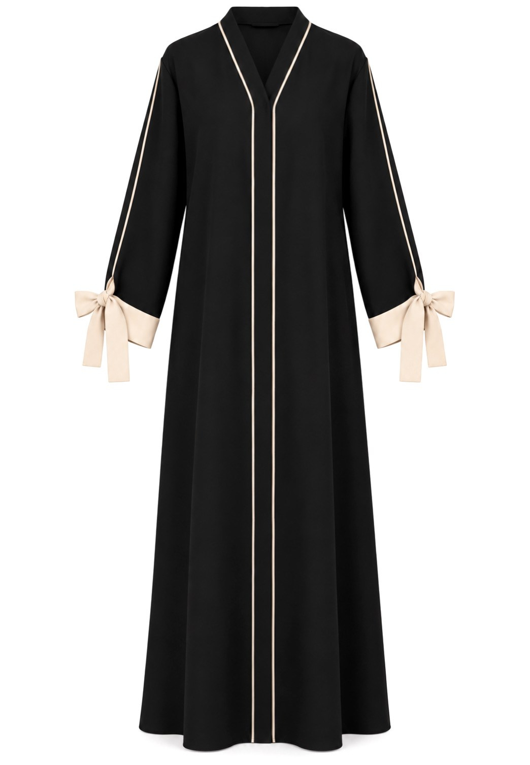 Liora Dubai İpeği Biyeli Fiyonklu Abaya