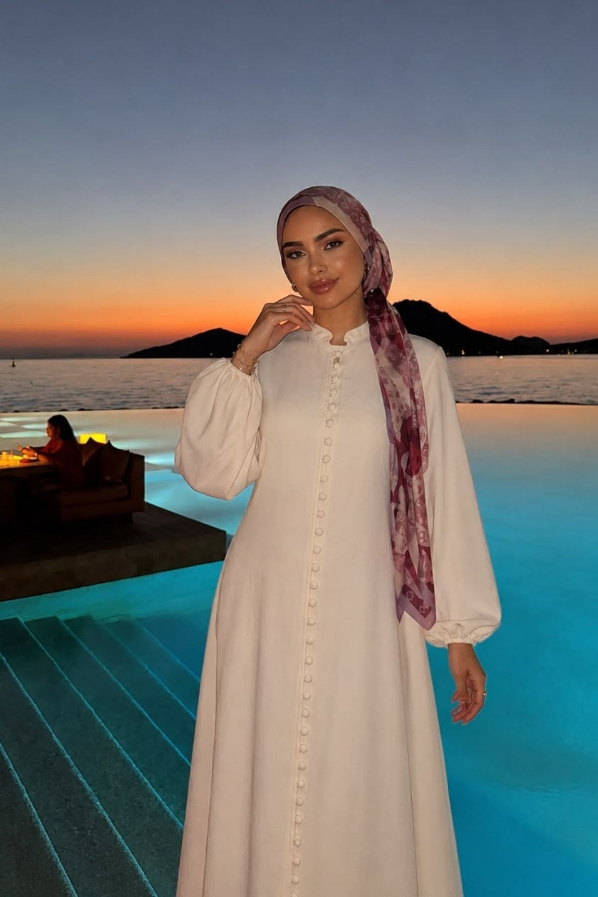Lunessa Düğme Detaylı Elbise – Ekru