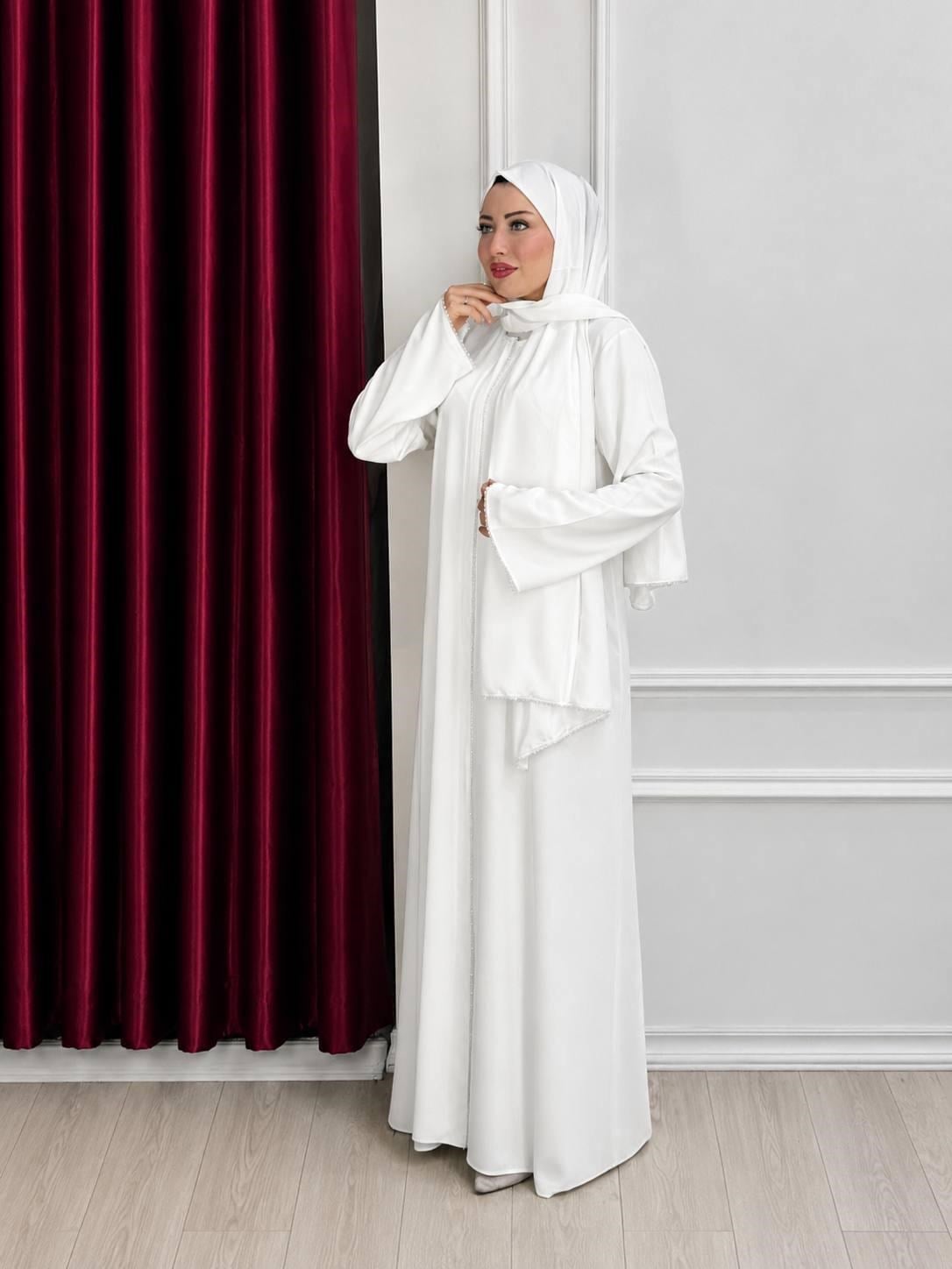 Minimal Taş Şerit Detaylı Ferace