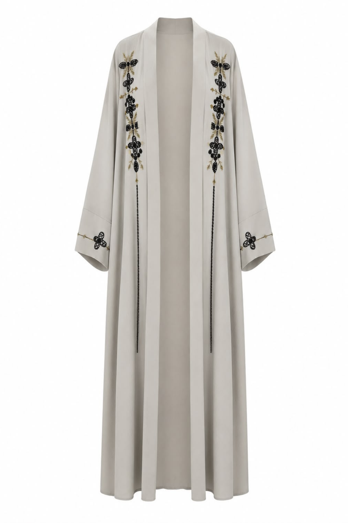 Özel Gold Nakışlı Ekru Abaya