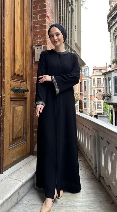 ÖZEL TAŞ DETAYLI FERACE