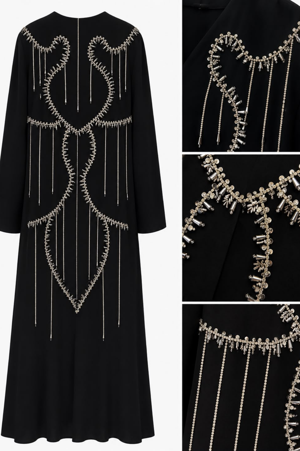 Özel Taş İşlemeli İthal Abaya Siyah