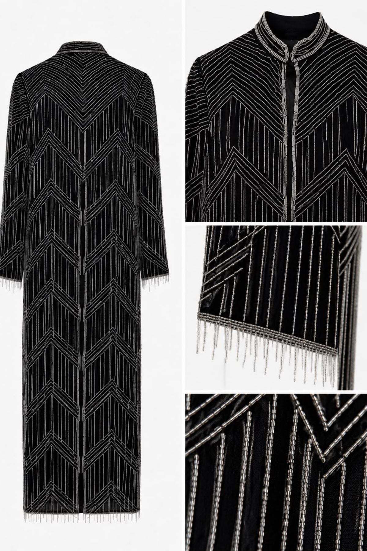 Prestige İthal Boncuk İşlemeli Abaya – Siyah