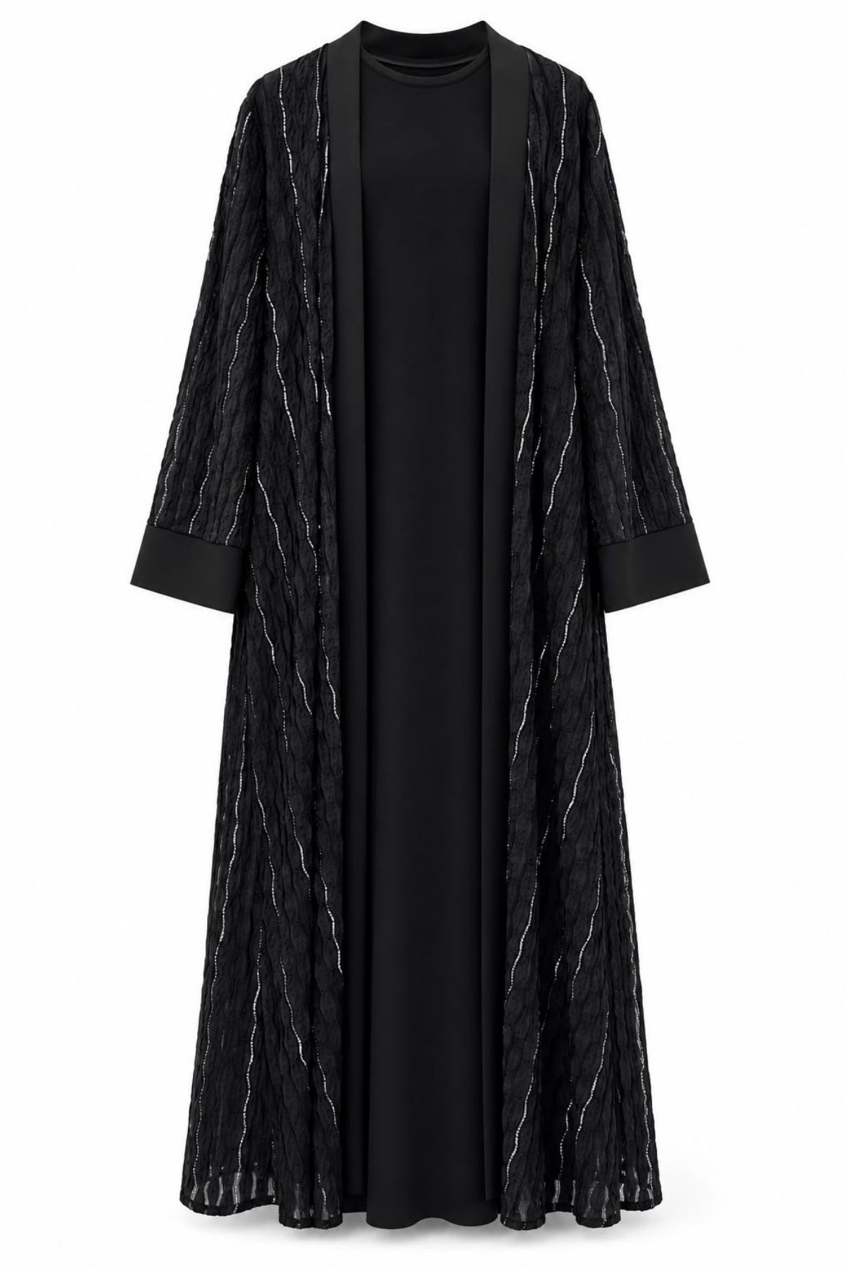 Pul İşleme Abaya Siyah 