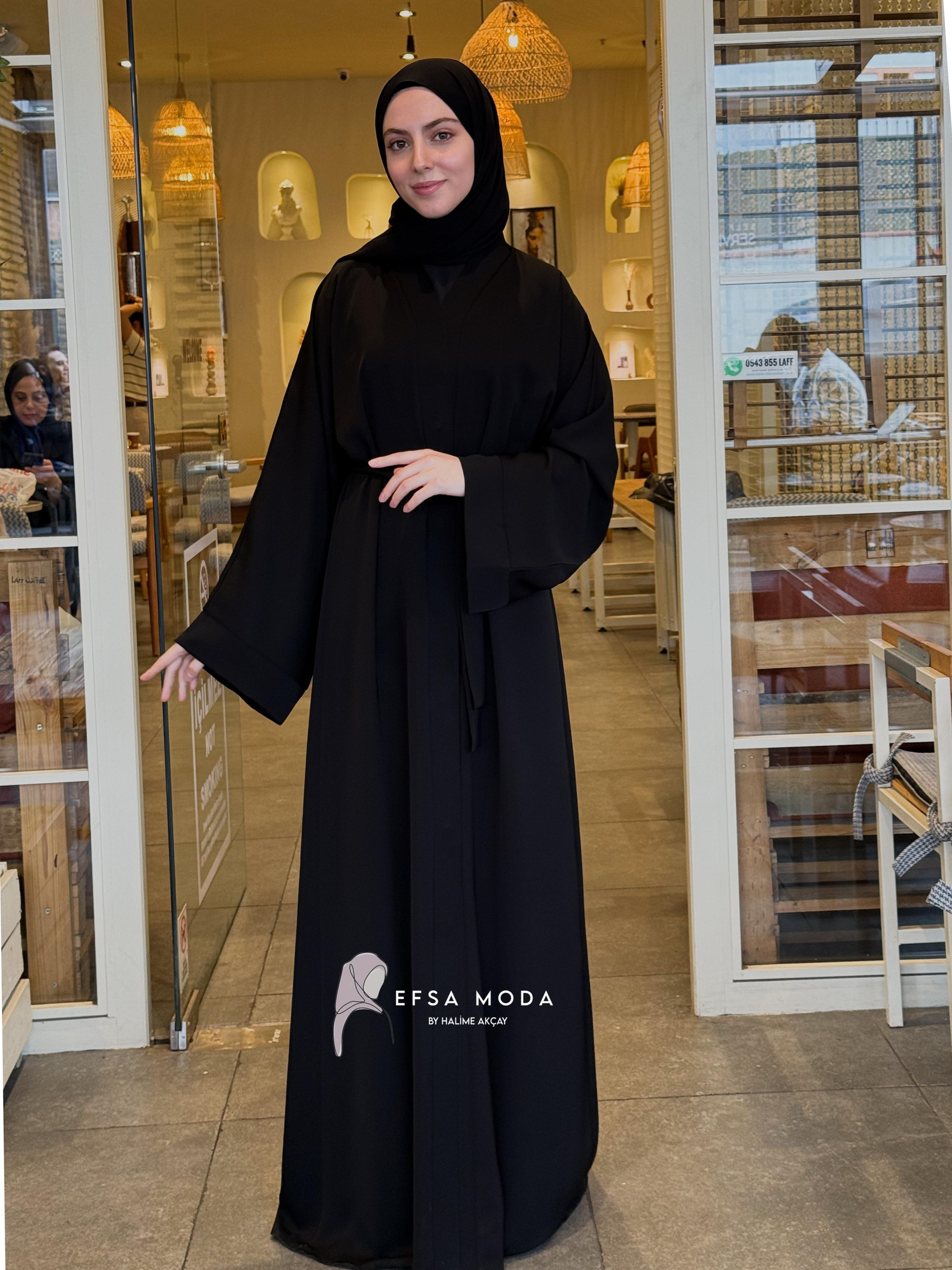 SADE SİYAH ABAYA