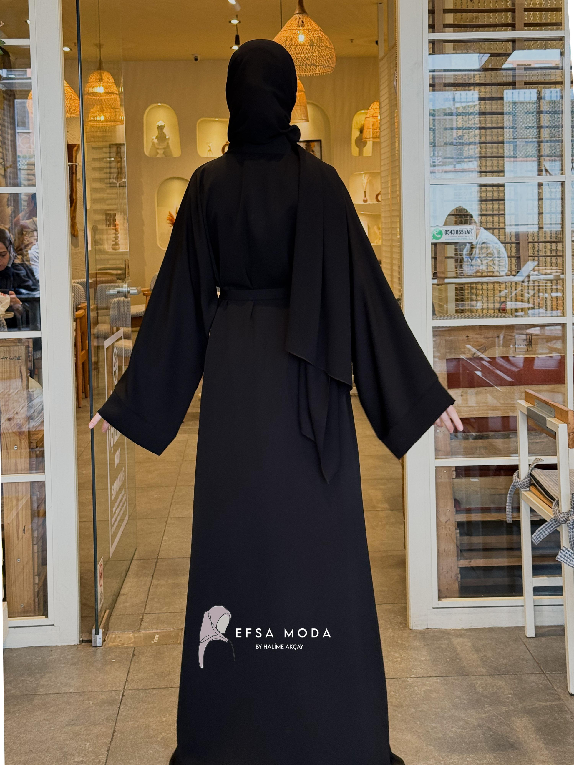 SADE SİYAH ABAYA
