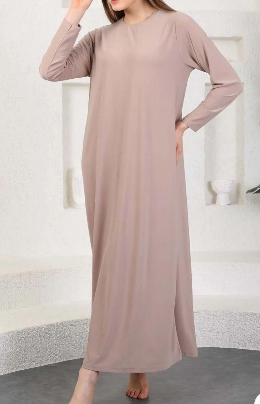 Sandy Uzun Kollu İç Elbise Camel