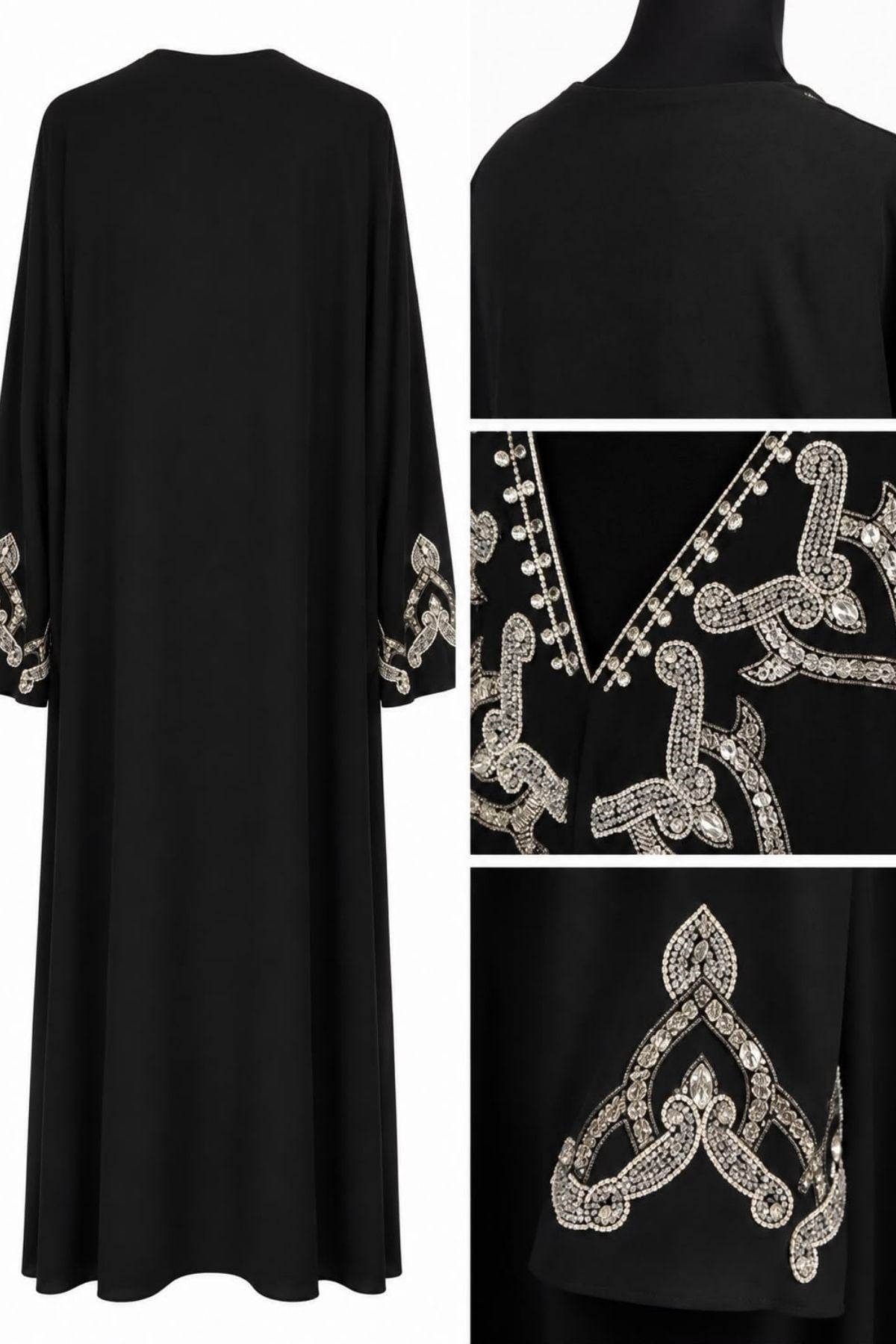 Seray Özel İşlemeli  Siyah Abaya
