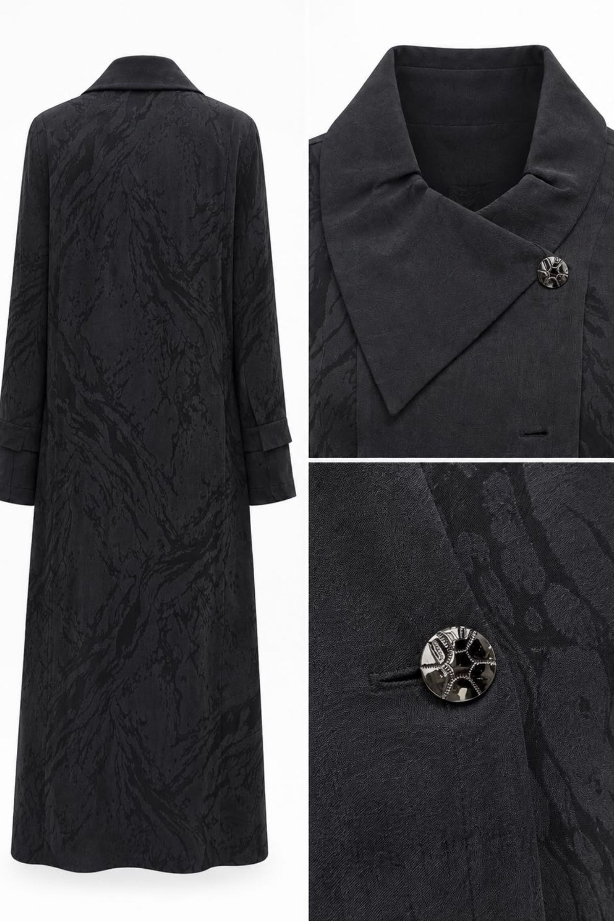 Siyah Asil Desen Abaya
