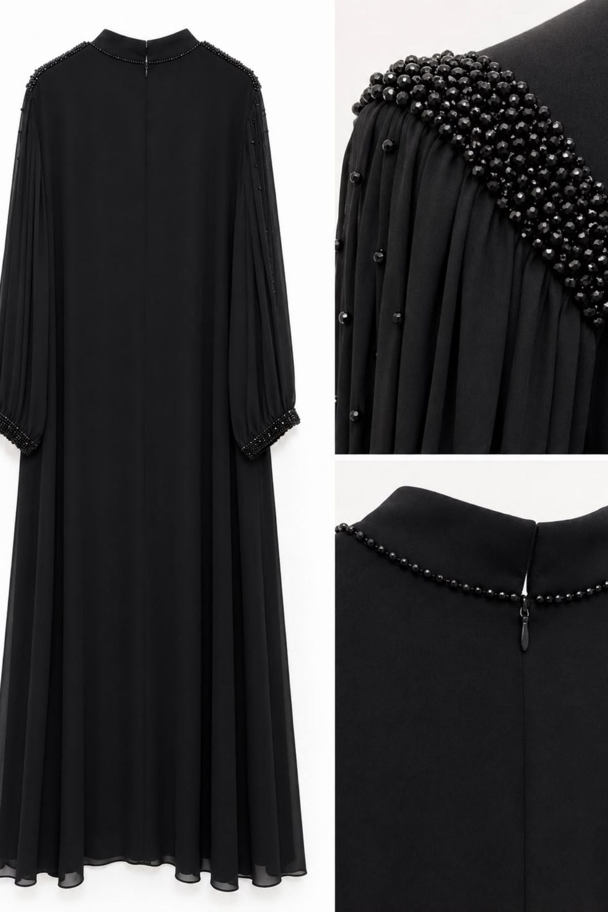 Siyah Vespera Drape Abiye