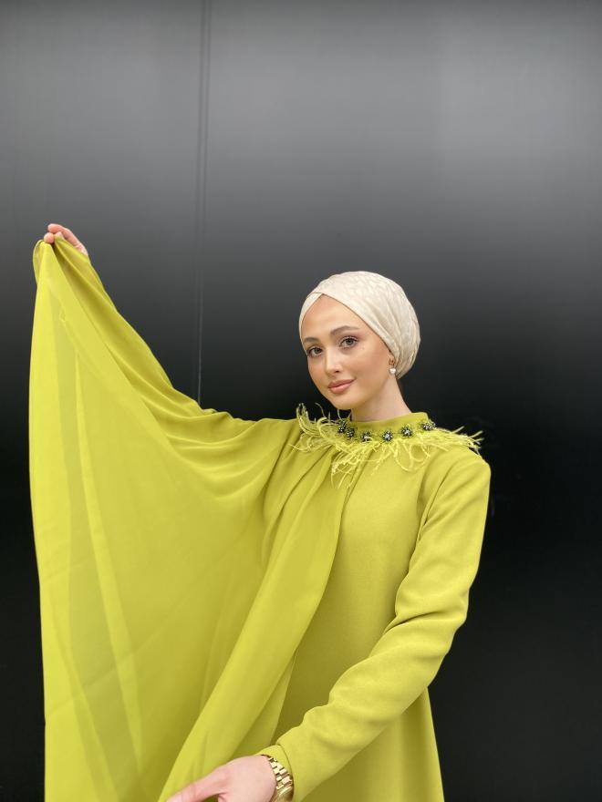 TAŞ DETAYLI ABİYE ELBİSE