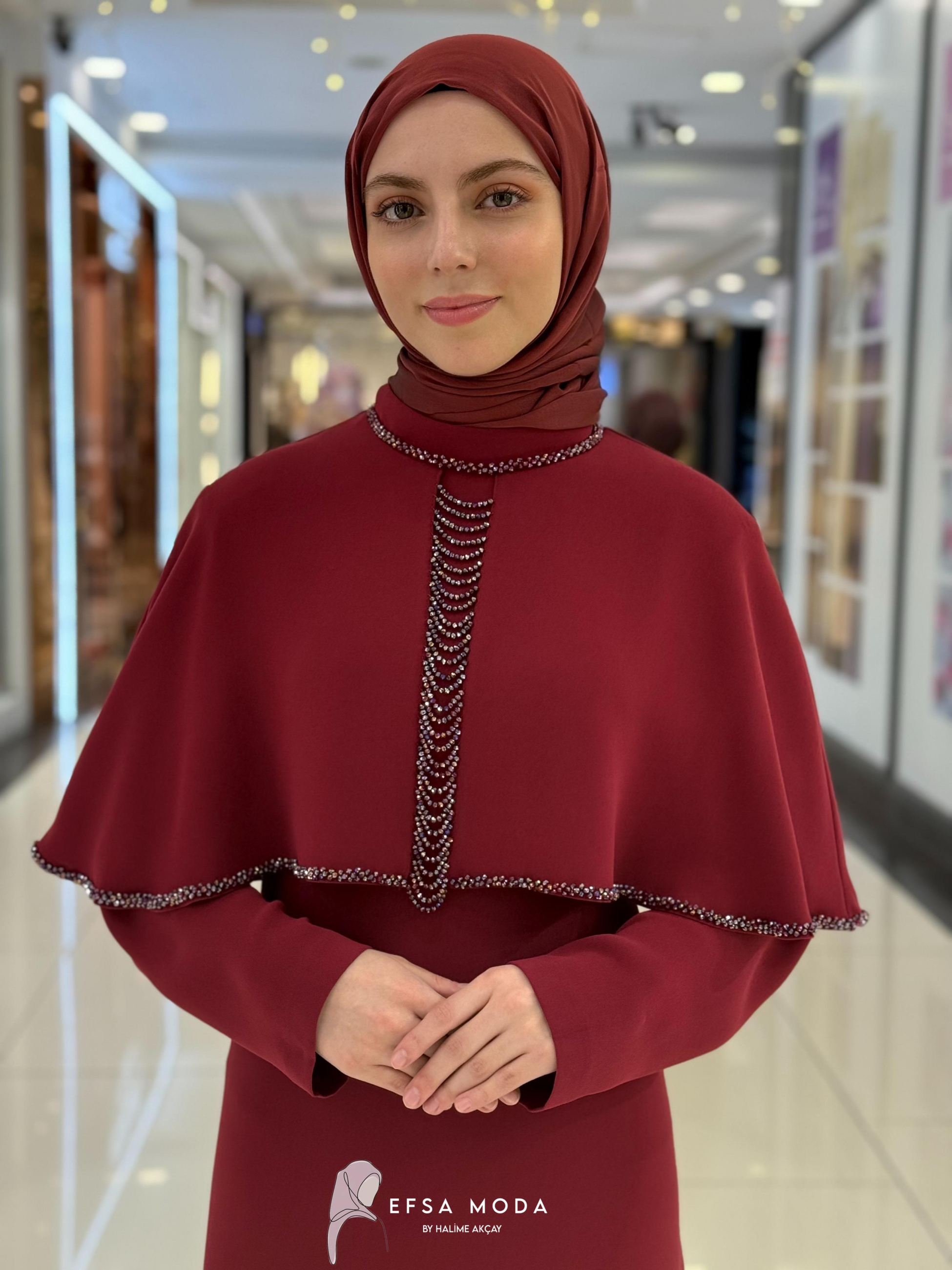 VESTA ELBİSE BORDO