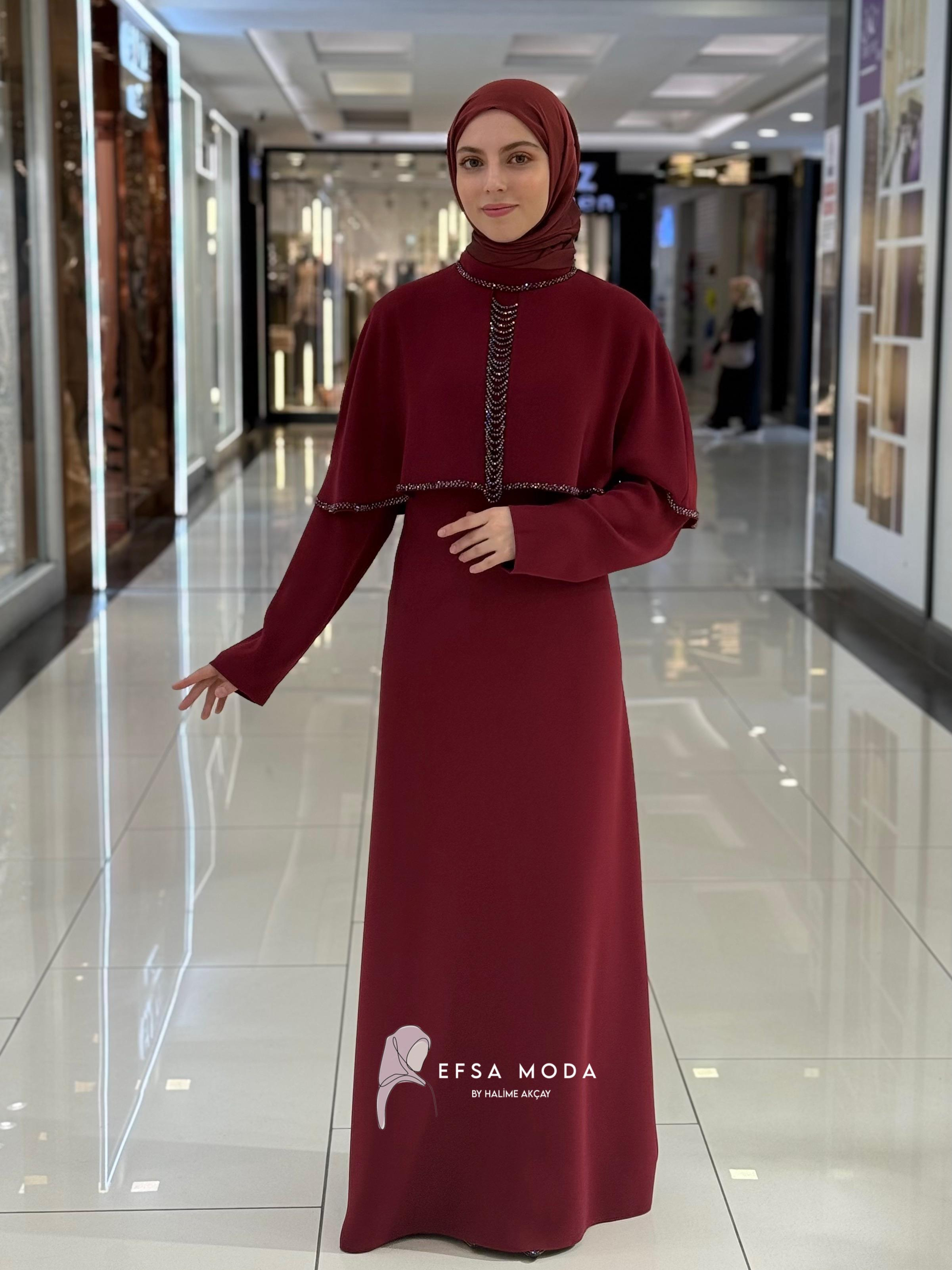 VESTA ELBİSE BORDO