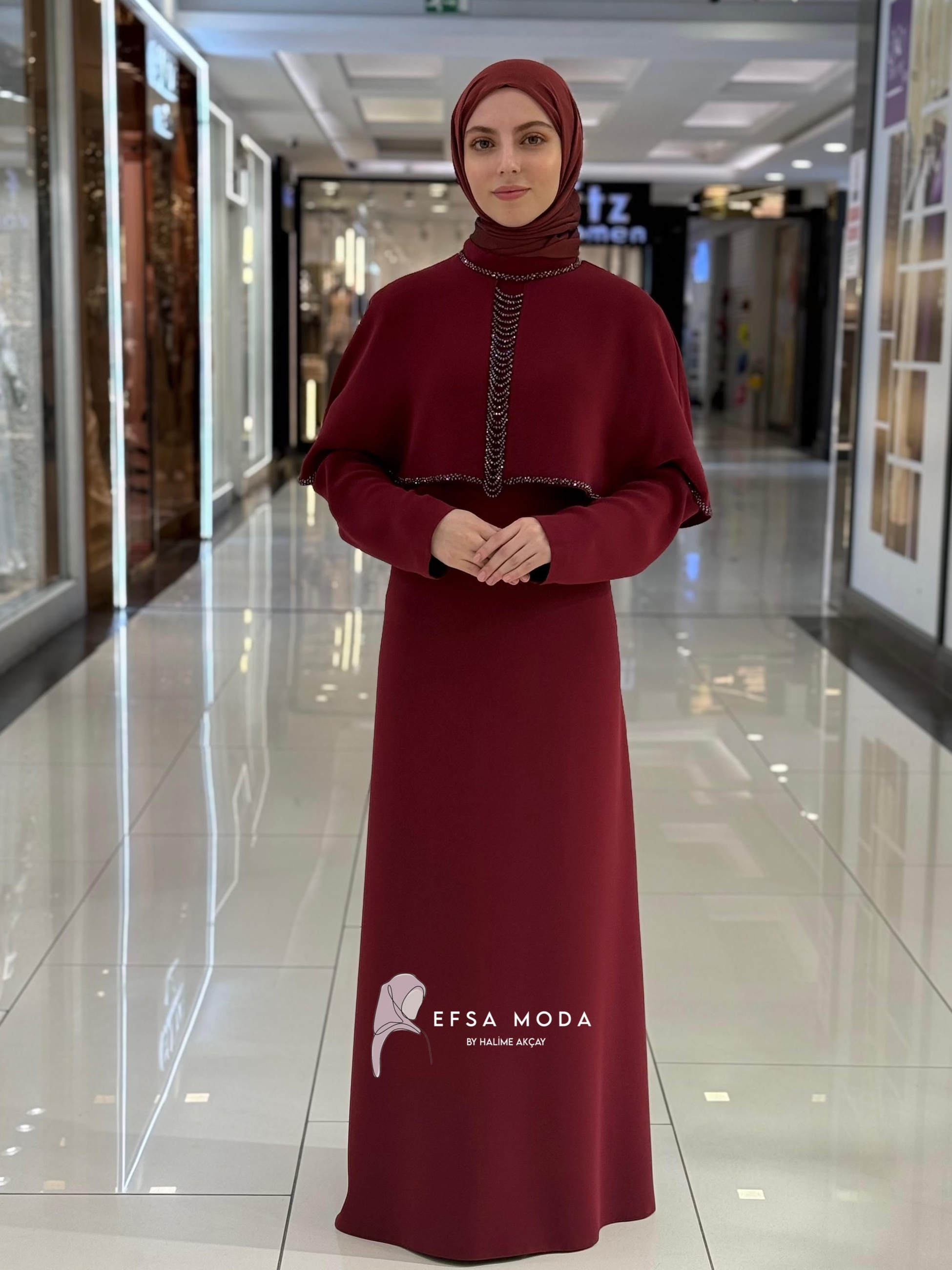 VESTA ELBİSE BORDO