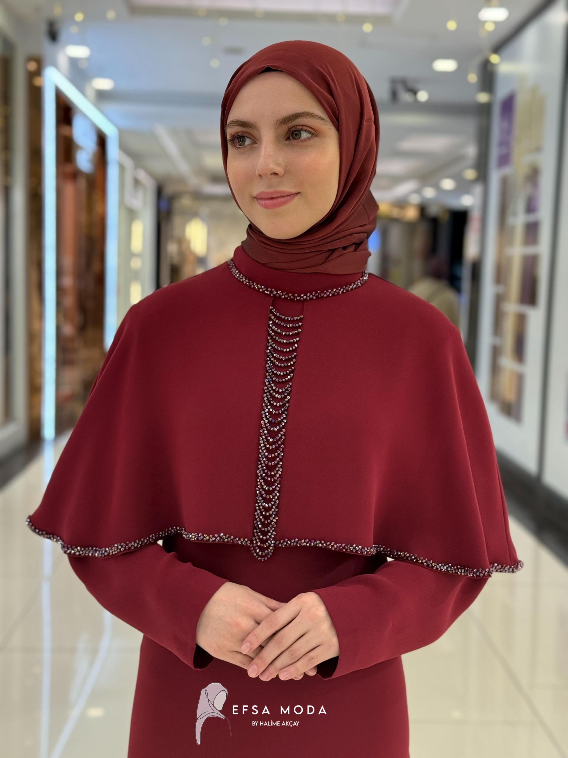 VESTA ELBİSE BORDO