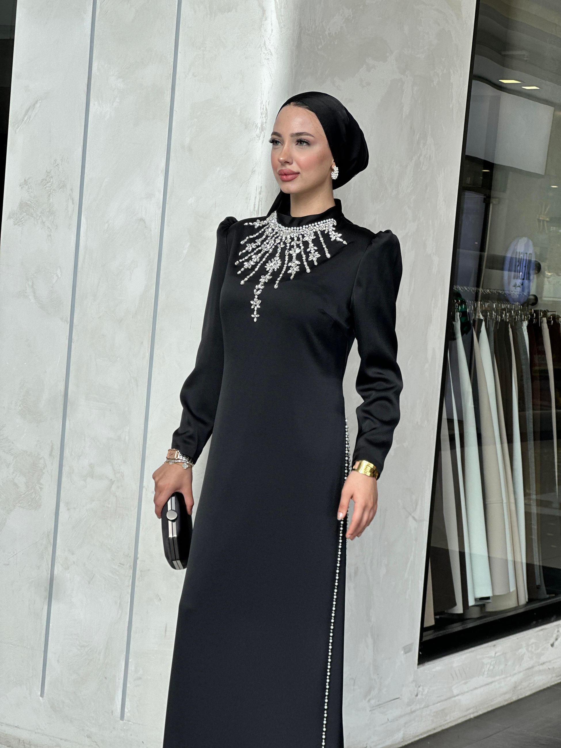 YILDIZ ELBİSE SİYAH