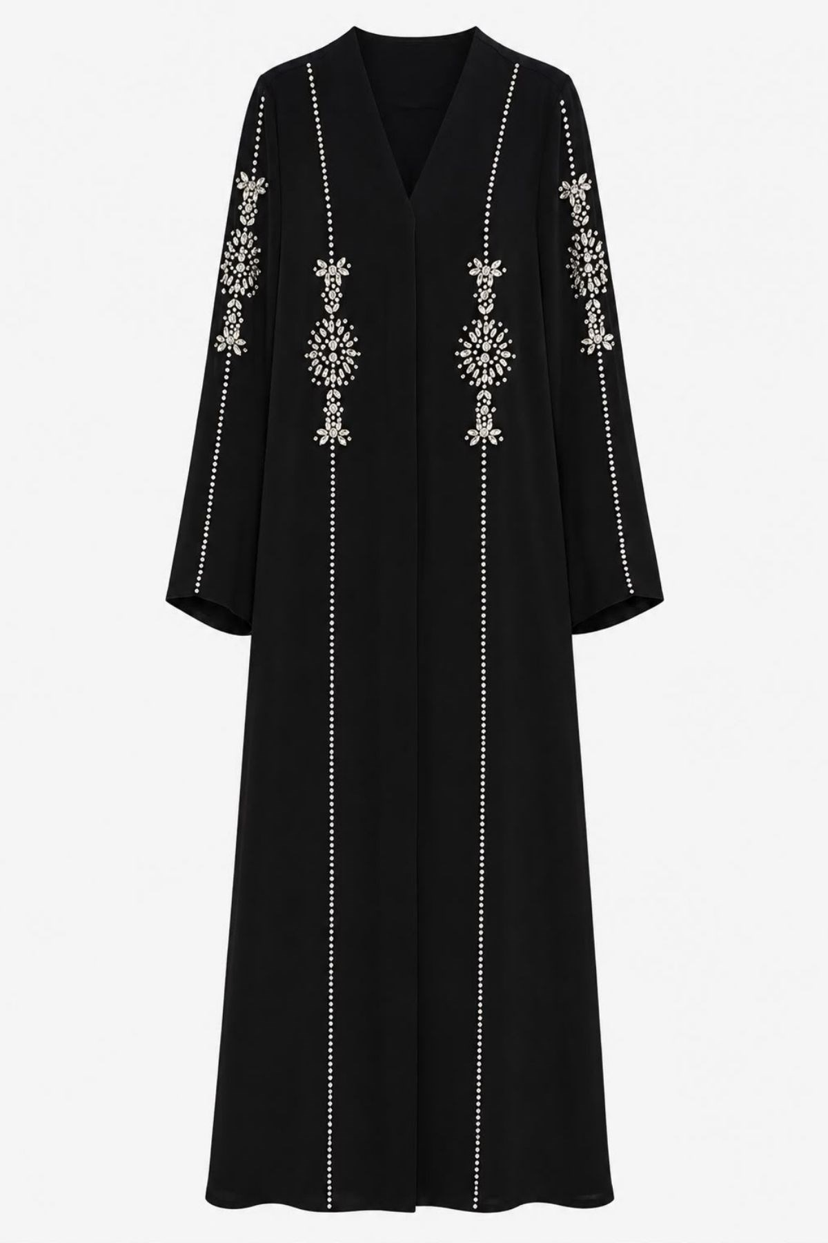 Zümrüt İnci Siyah Abaya