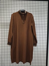Armine TREND Büyük Beden Önden Fermuarlı Tunik Kahverengi 25YT4160
