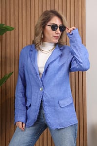 İthal Keten Mavi Blazer