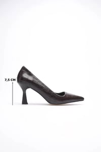 Acı Kahve Kroko Topuklu Kadın Stiletto TR20MS02G