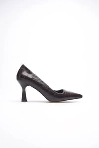 Acı Kahve Kroko Topuklu Kadın Stiletto TR20MS02G