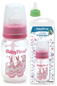 Baby Time Klasik Silikon Kiraz Uçlu PP Biberon - 150ml