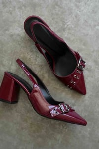 Bordo Rugan Kadın Topuklu Ayakkabı TR08MS07C