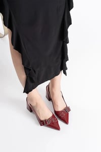 Bordo Rugan Kadın Topuklu Ayakkabı TR08MS07C